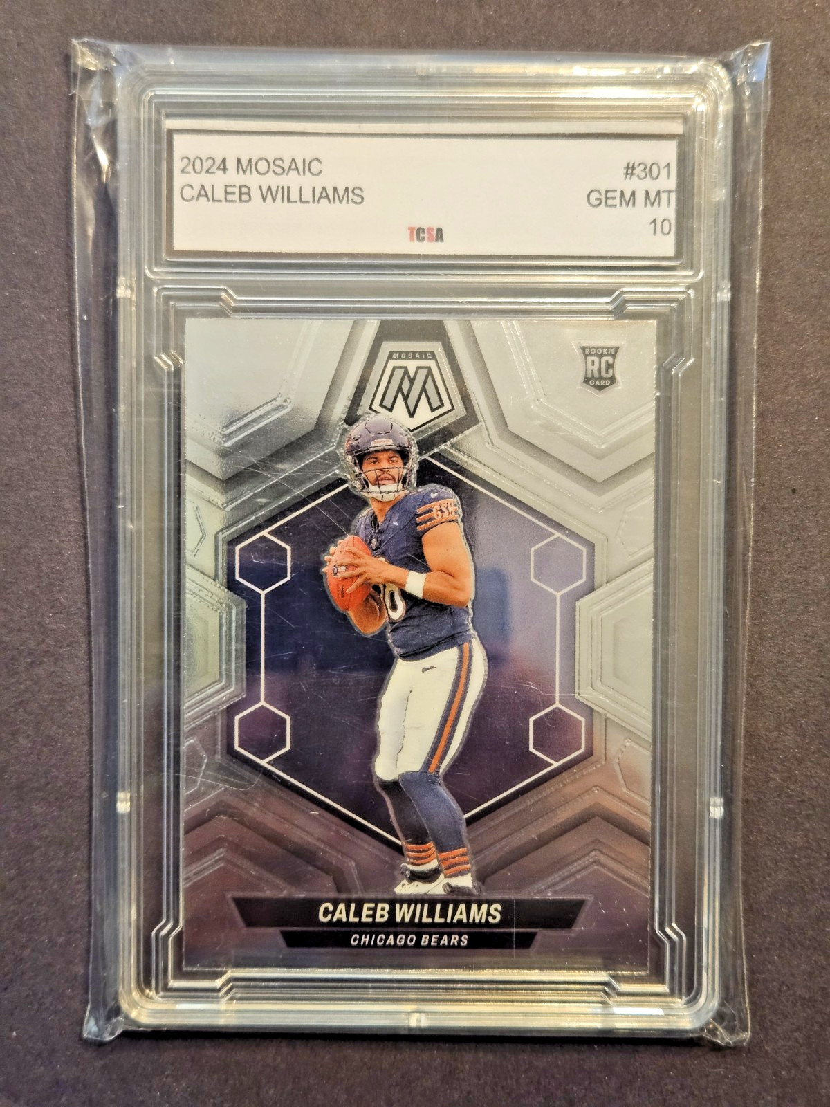 Caleb Williams 2024 Panini Mosaic - Rookies #301 (RC) - TCSA 10 GEM MT NFL