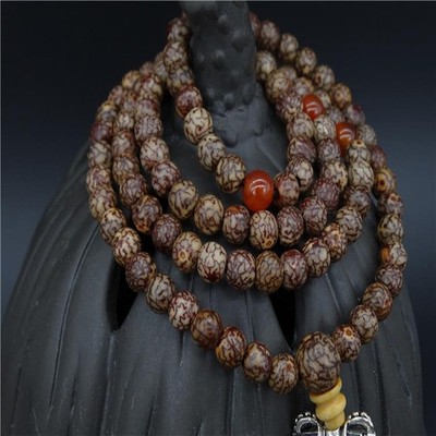 Tibetan Buddhism 108 Gold-line Bodhi Mala Prayer Beads Necklace 100