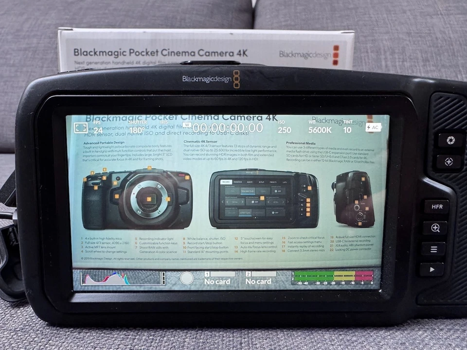 Blackmagic Design Pocket Cinema Camera 4K BMPCC4K 12-Bit BRAW - Bild 2 von 4