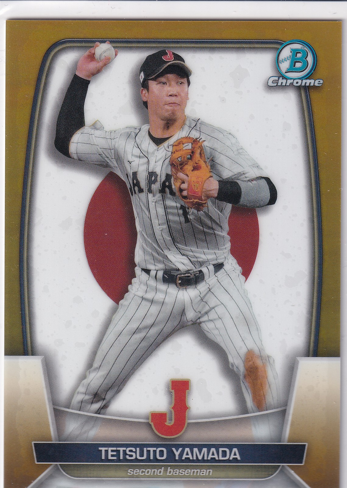 2023 Bowman Chrome #WBC-52 Tetsuto Yamada WBC Flag Gold Refractor #/50