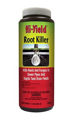 Hi-Yield Root Killer Rids Sewer Pipes Septic Tank of Clogging Roots 1.5 lb