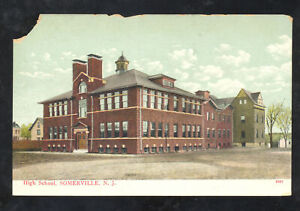 somerville nj school jersey postcard building vintage