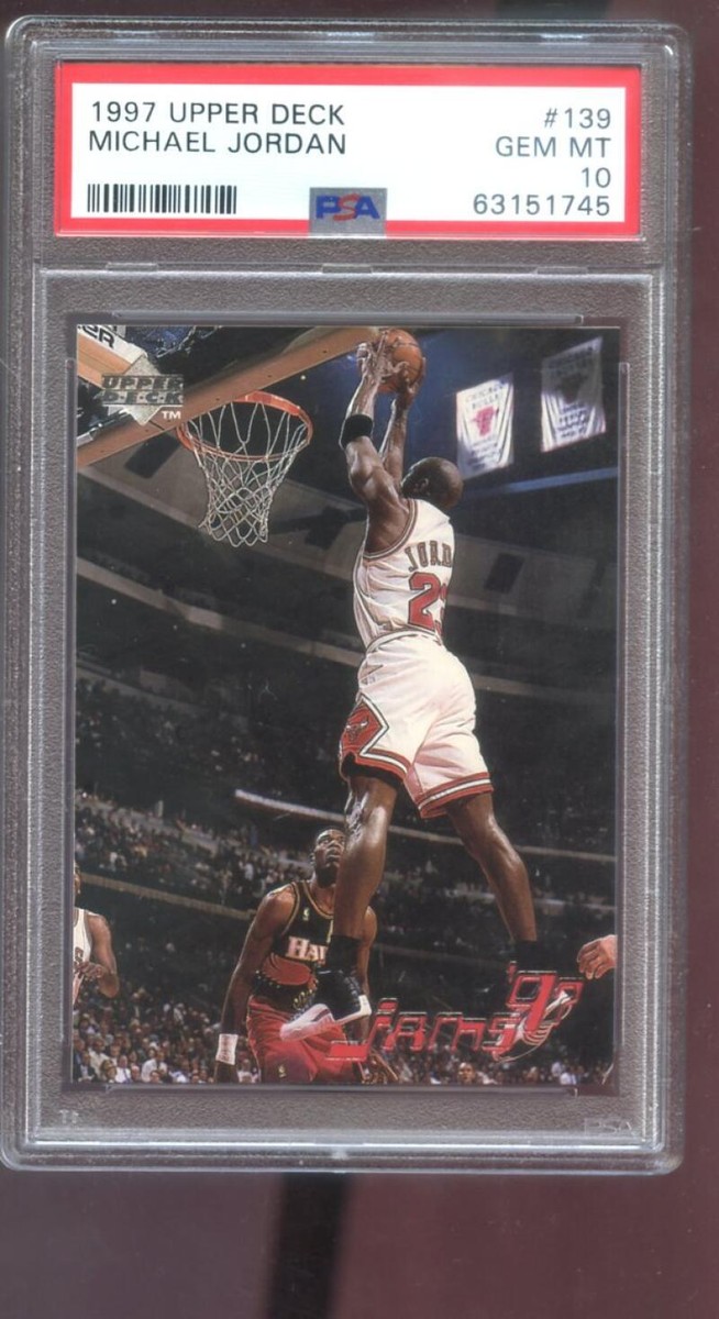 ＠NBA ジョーダン コメモラティブカード (UPPER DECK 1997) 1997-98 Upper Deck #139 Michael Jordan Jams PSA 10 Graded