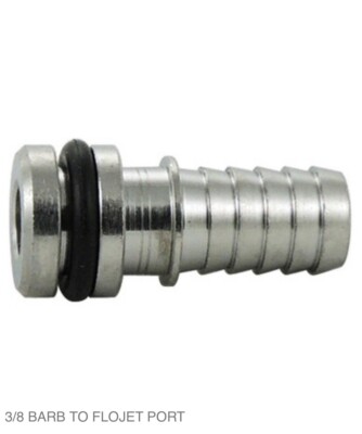 Flojet Pump Fitting 3/8  SS Straight Barbed Hose For Flojet Liquid Pumps