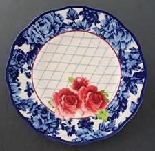 Pioneer Woman Heritage Dinner Plate Stoneware Blue Cobalt Floral 10.5” 