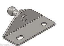 ANGLE BRACKET FOR GAS SUPPORT STRUT SHOCK 2 BOLT  10MM BALL