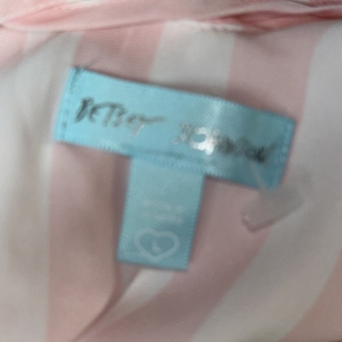 NWT Betsey Johnson Pink Stripe MRS Slip Nightie Night Gown L Bridal Ruffle Back - Picture 9 of 9