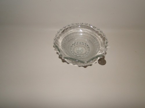 Plato de caramelo de vidrio vintage, clavija pisada. Plato de cristal solamente, SIN BASE - Imagen 8 de 8