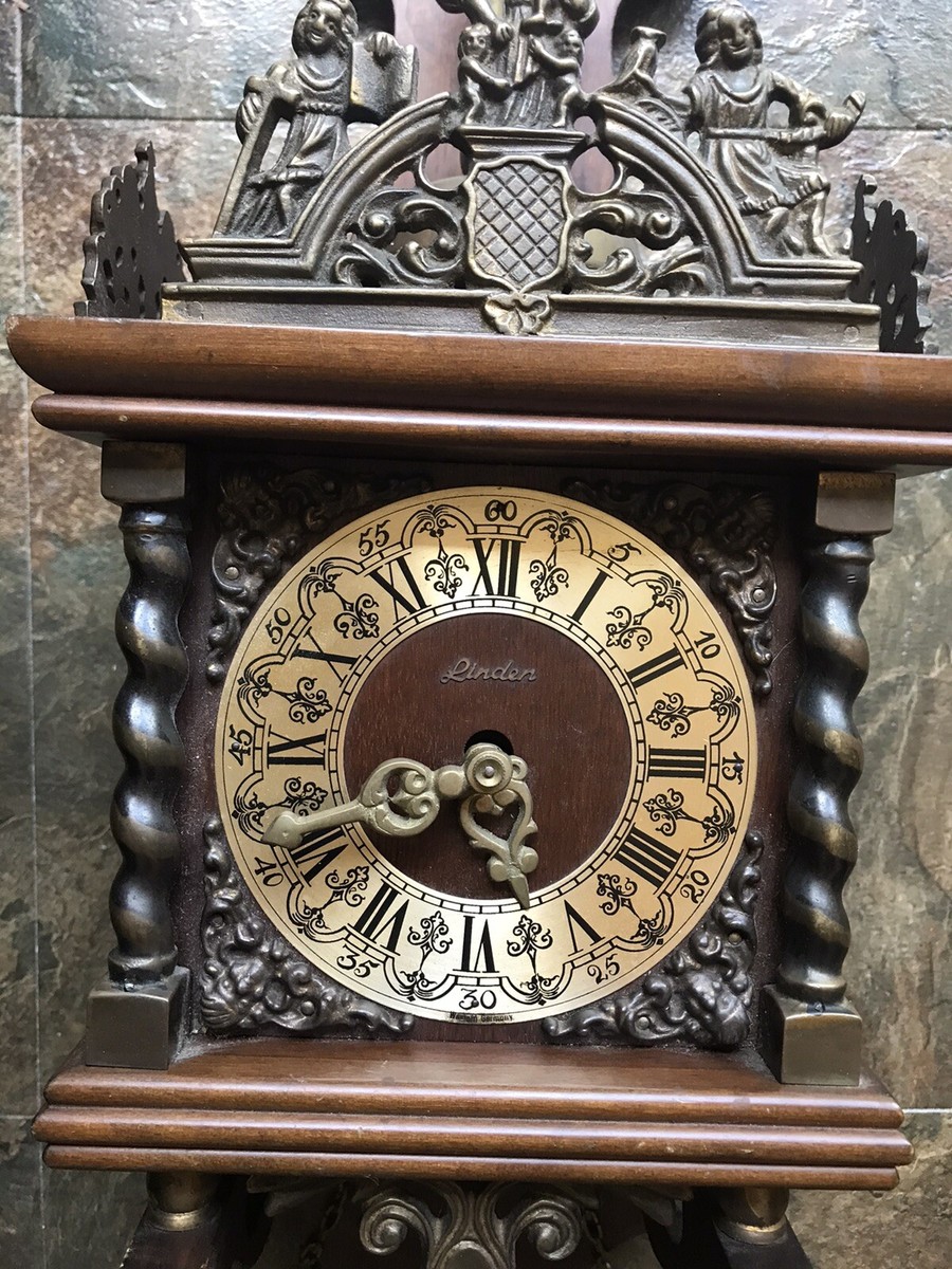 Vintage Dutch Linden Zaanse Atlas Wall Clock Horseman *NO WEIGHTS