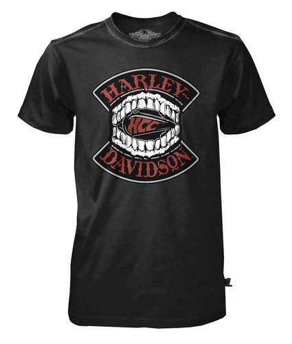 harley-davidson mens black label distressed hcc short sleeve t