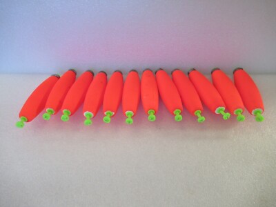 12 3'' FISHING BOBBERS Large Cigar Floats Weighted Foam Snap on Float Choice