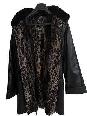 Women Faux Leather Coats Fur Collar Jacket Warm Fur Windbreaker New Size 18