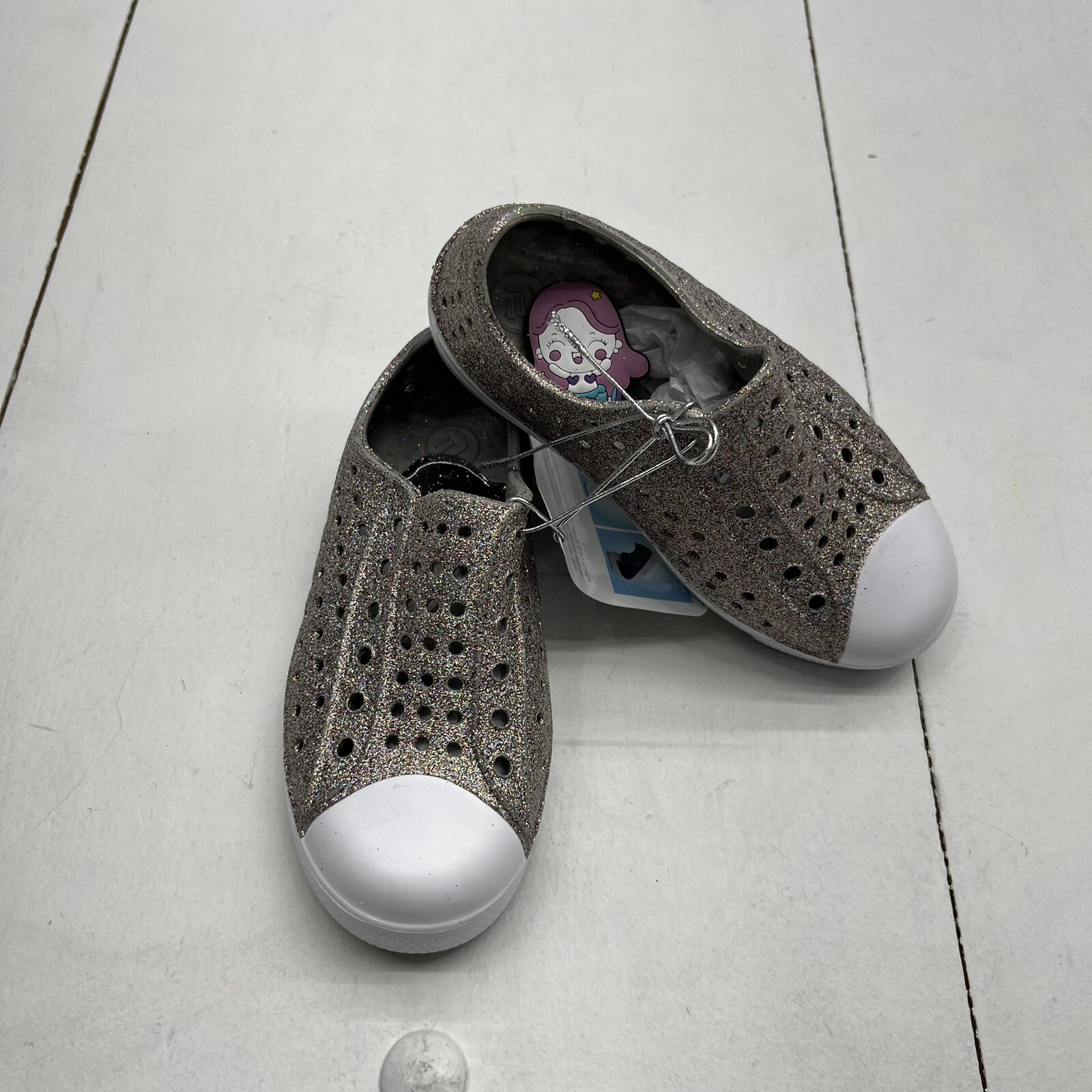 PANTOFOLA D’ORO Sandalo slip on Seannel champagne glitter ragazza taglia EU 24 US 8 NUOVO