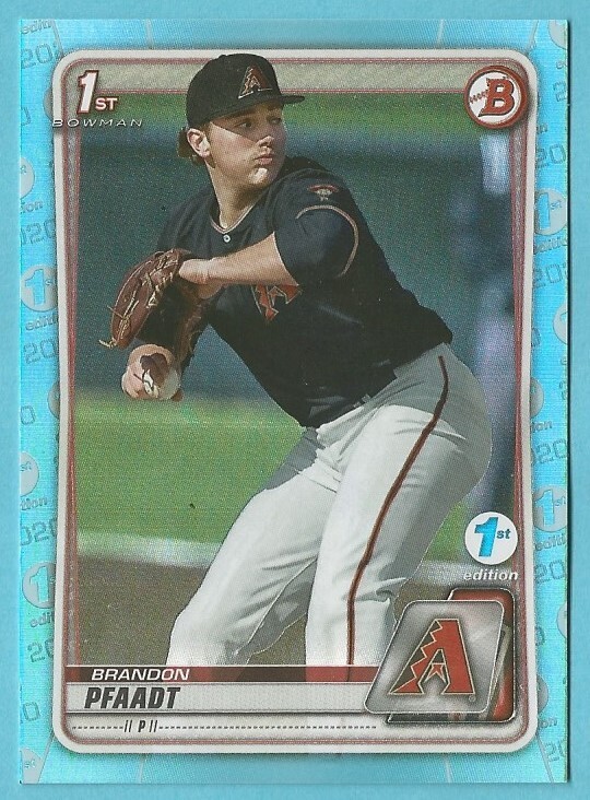 2020 Bowman Draft 1st Edition Baseball Brandon Pfaadt Sky Blue