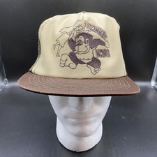 Vintage Donkey Kong Snapback Mesh Trucker Style Hat, Video Game, Nintendo, FLAW  
