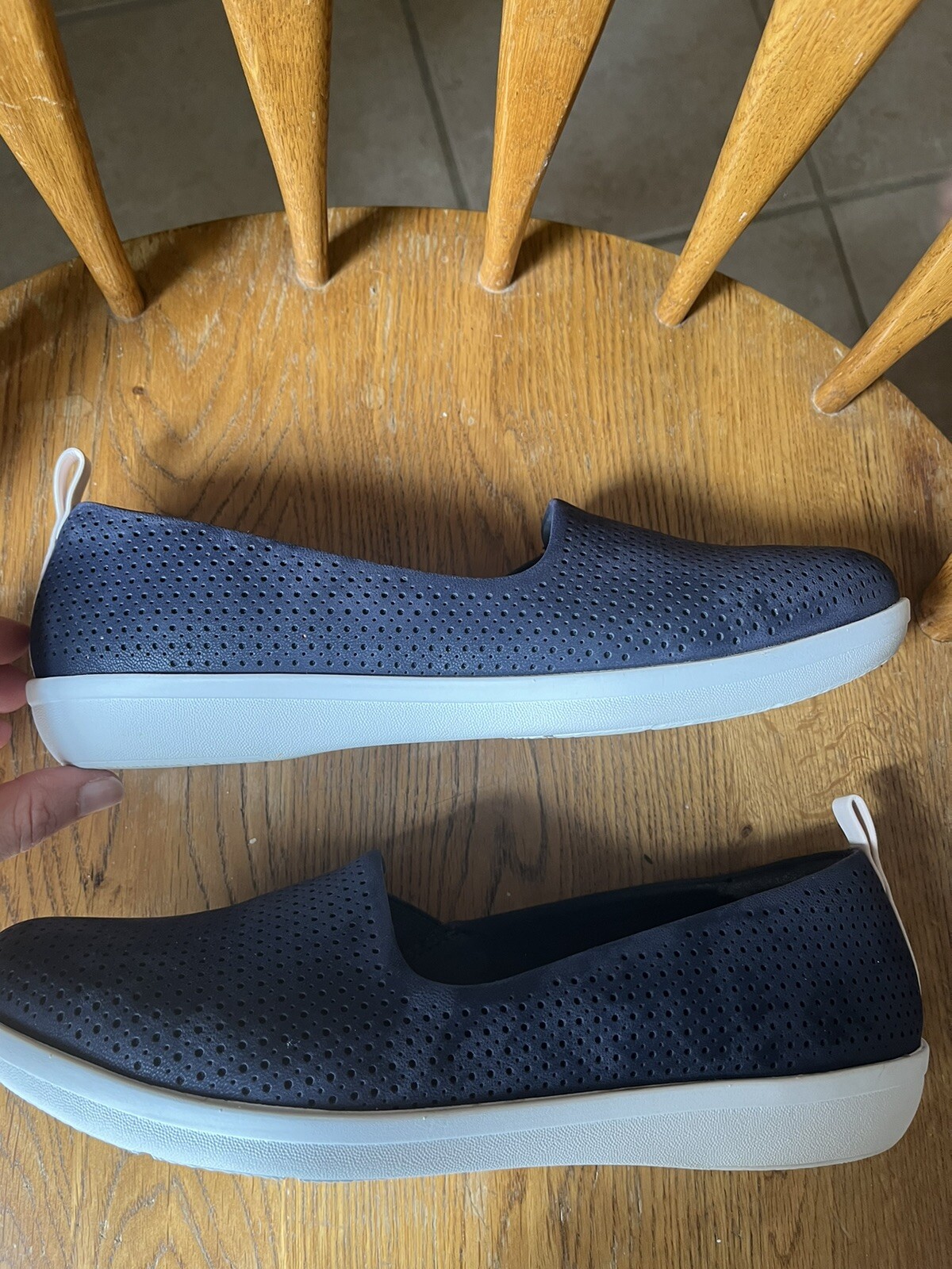 Clarks Cloudsteppers Ayla Blair slip-on comfort shoes flat navy