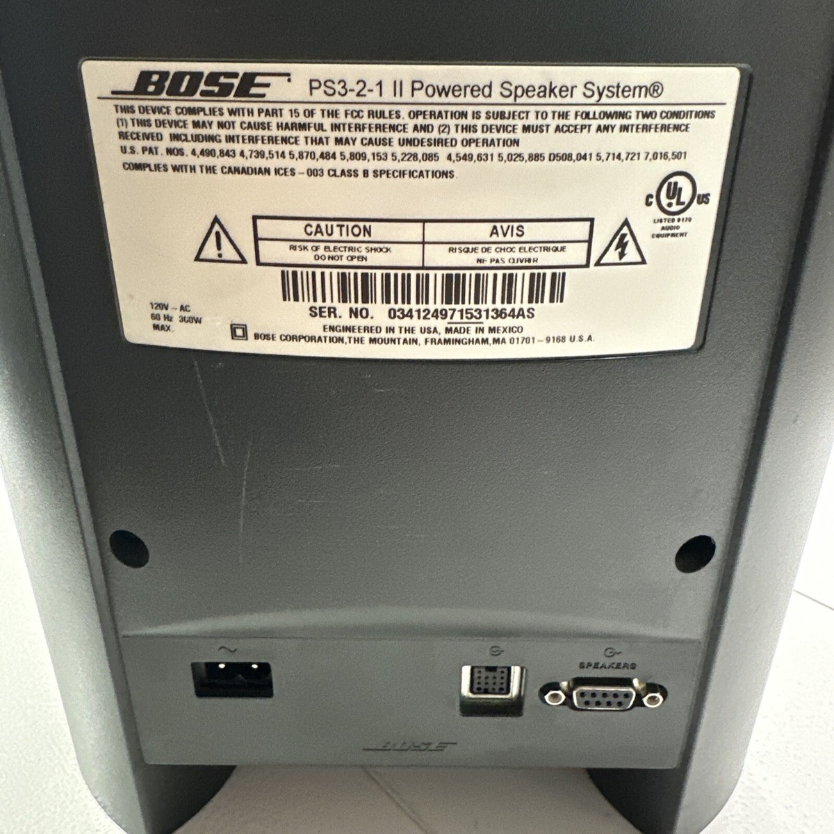 Bose PS3-2-1 Series II Powered Speaker System AV3-2-1 II