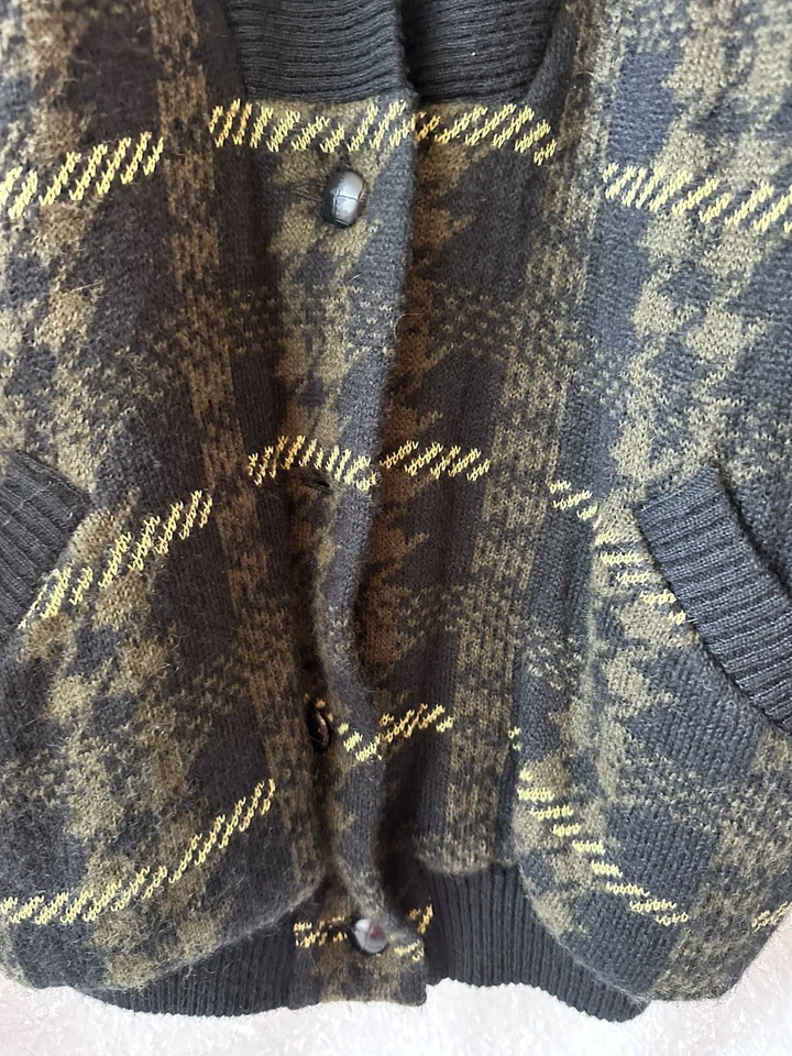 Mondi Women's Oversized Cardigan Coat Sz 38 Plaid 80s 90s VTG Retro Jacket - Image 4 of 4