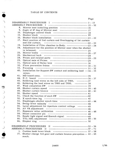 Pentax 645 Camera REPAIR SERVICE MANUAL - Picture 3 of 4