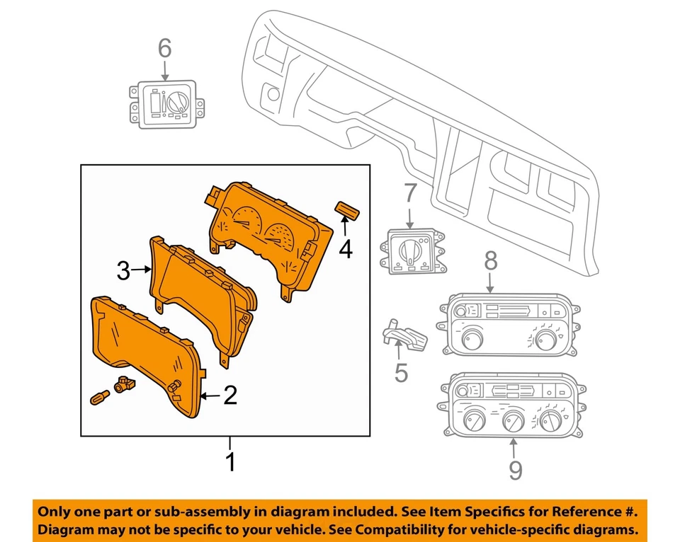 Medidor de velocímetro usado se adapta a: Dodge Durango Cluster 1999 MPH grado A Foto 3 de 4