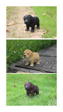 Standing Labrador Puppy Garden Statue Black/Brown/Yellow Garden Yard Decor