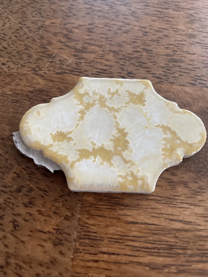 50 Vintage Arabesque Ceramic Tile Marble Effect Tan Gold Hollywood Regency Style - Image 4 of 4