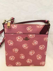 coach kitt messenger crossbody rose print chalk