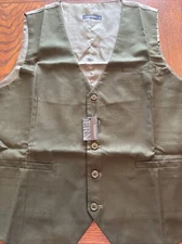 Hisdern Army Green Suit Vest Size XL (T1)