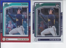 2 - 2024 Donruss Tyler Black Optic Base + Red Blue Foil Brewers #120