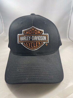 VINTAGE Harley Davidson Motorcycles Hat Annco Black Snapback Cap 