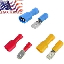 Electrical Wire Connectors Insulated Spade Male Female Crimp Terminals Set US