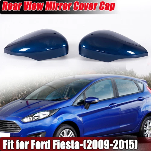 For 2011-2017 Ford Fiesta MK7 Pair Side Rear View Mirror Cover Caps Trim Blue