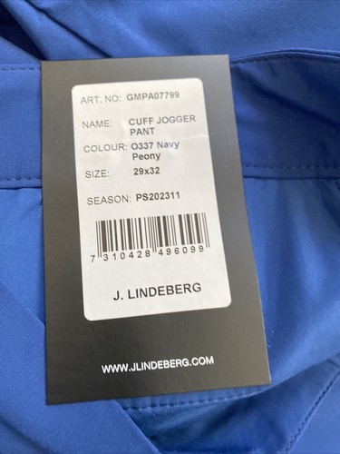 J Lindeberg Men's Cuff Jogger Pant GMPA07799 O337 Navy Peony Various Sizes NEW - Picture 10 of 13