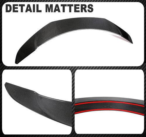 Fit For Tesla Model 3 Sedan 2016-23 REAL Carbon Rear Trunk Spoiler Boot Lip Wing - Picture 13 of 13