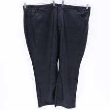 Eloquii Faux Vegan Leather Pants Straight Leg Womens 28 Black Pleather