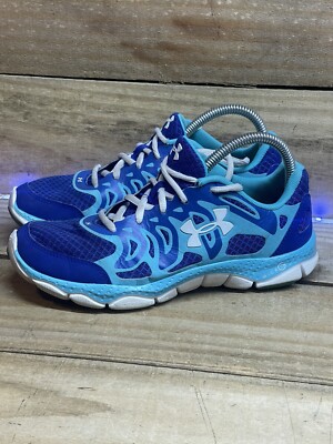 Under Armour Micro G Pulse Womens 6.5 Blue Purple Green Athletic Running Shoes
