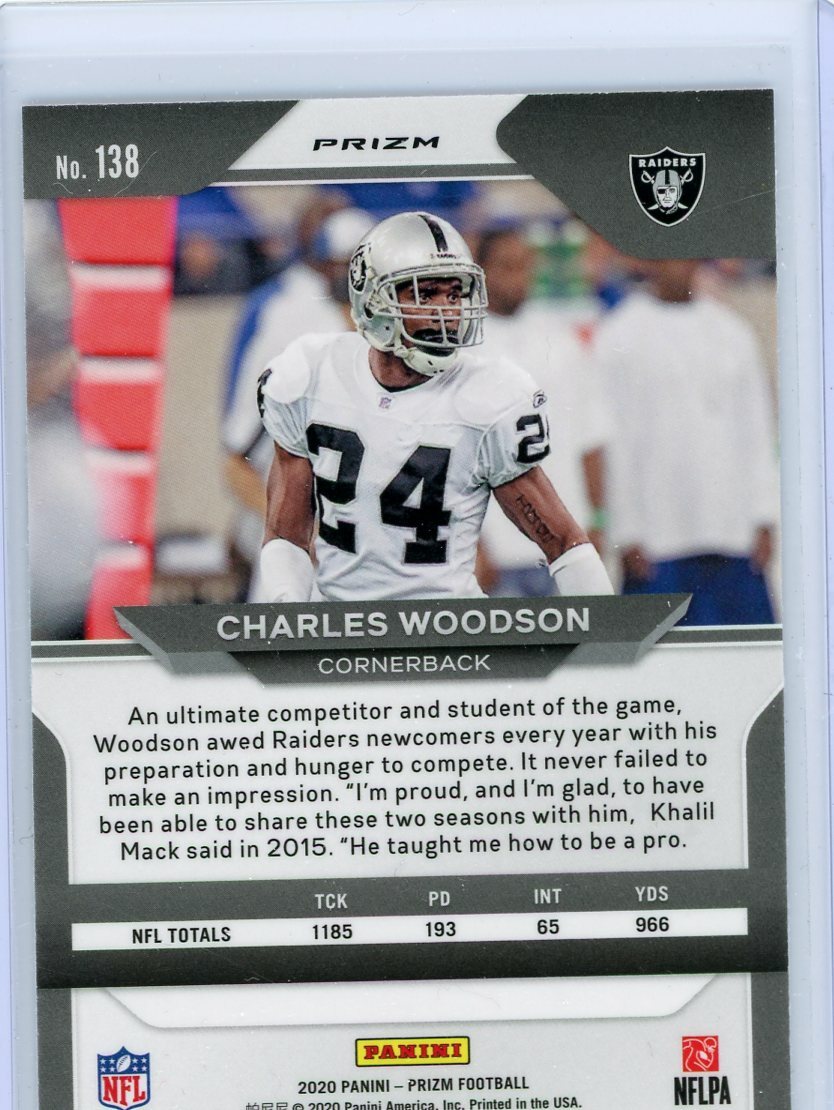 2020 Panini Prizm Football White Sparkle Prizm #138 Charles