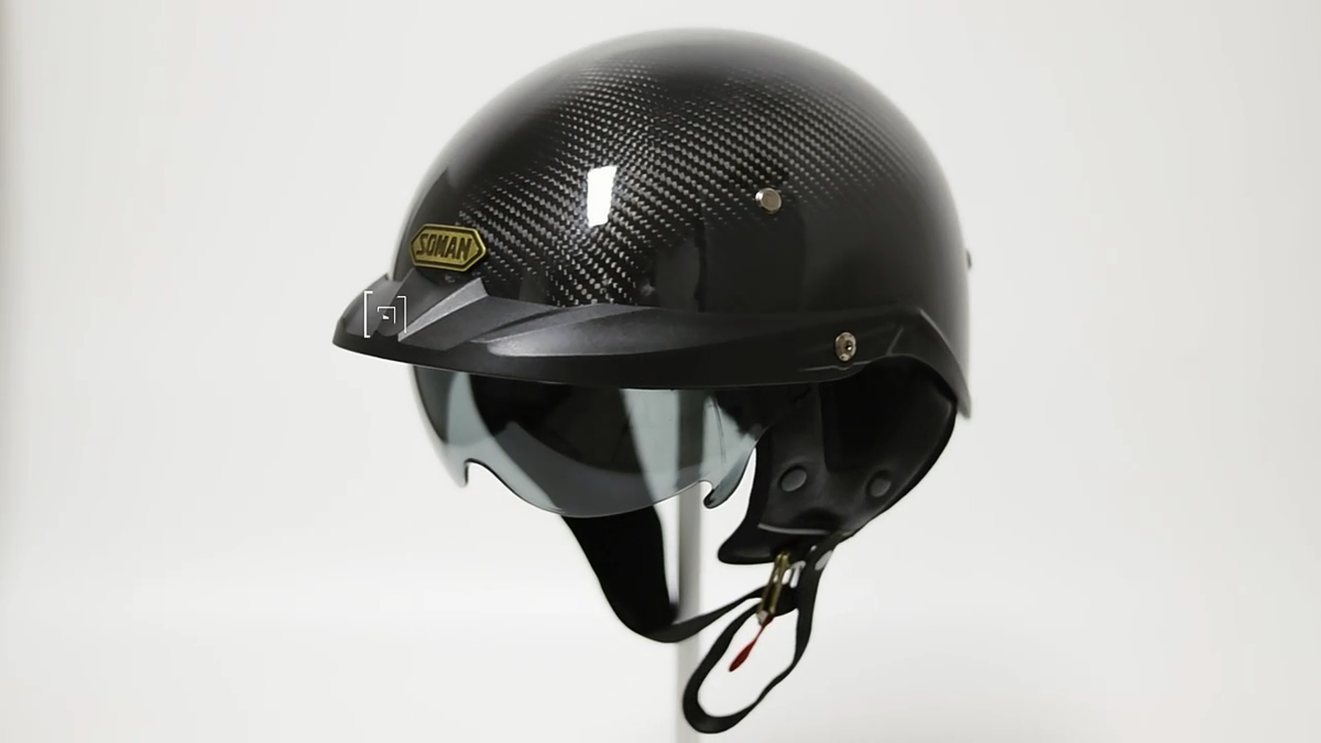 Retro Half Face Motorcycle Helmet Black Vintage Electric Car Half