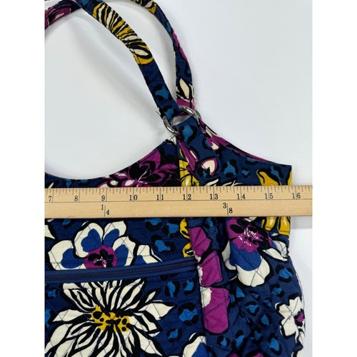 Vera Bradley Floral Shoulder Bag African Violet Pattern Quilted Blue Purple - Picture 8 of 11