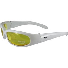 MOTOFRAMES MF CHILL PADDED RIDING GLASSES WHITE FRAMES YELLOW LENS