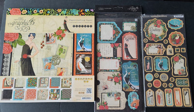 Graphic 45 Paper Pack Couture Vintage Roaring 1920s  12''X12'' pad plus Chipboard