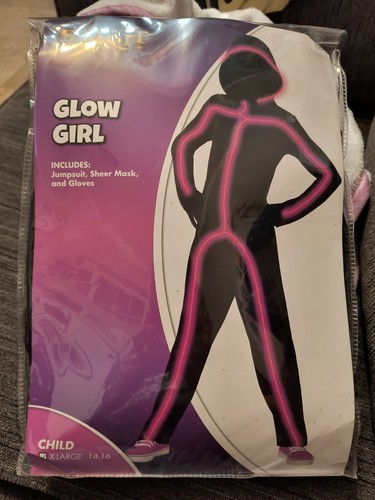 Light Up Stick Figure Costume - Glow Girl Size Child XL (14-16) New in Package
