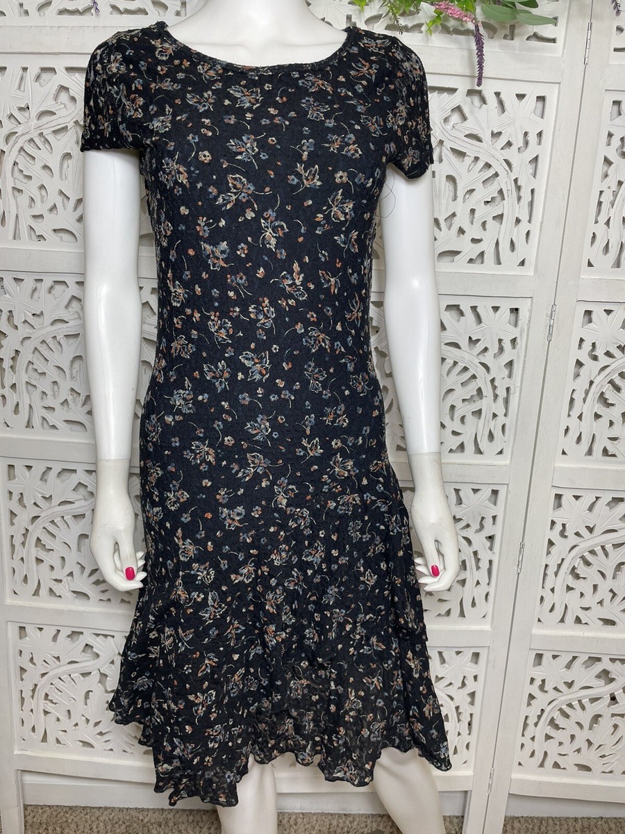 Ralph Lauren Jeans Co. Women's Floral Lace Tiered Ruffle Dress Size Medium