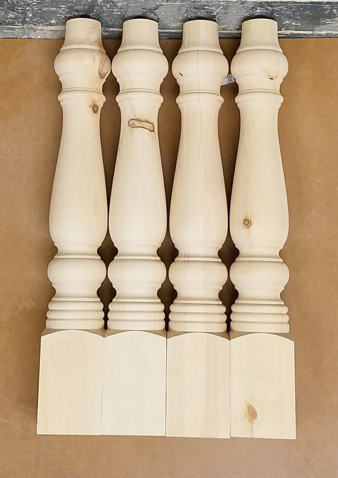 Ножки кухонного стола для фермерского дома — деревянные островные ножки. Повернутые ноги. Сосновое дерево. - Изображение 4 из 4