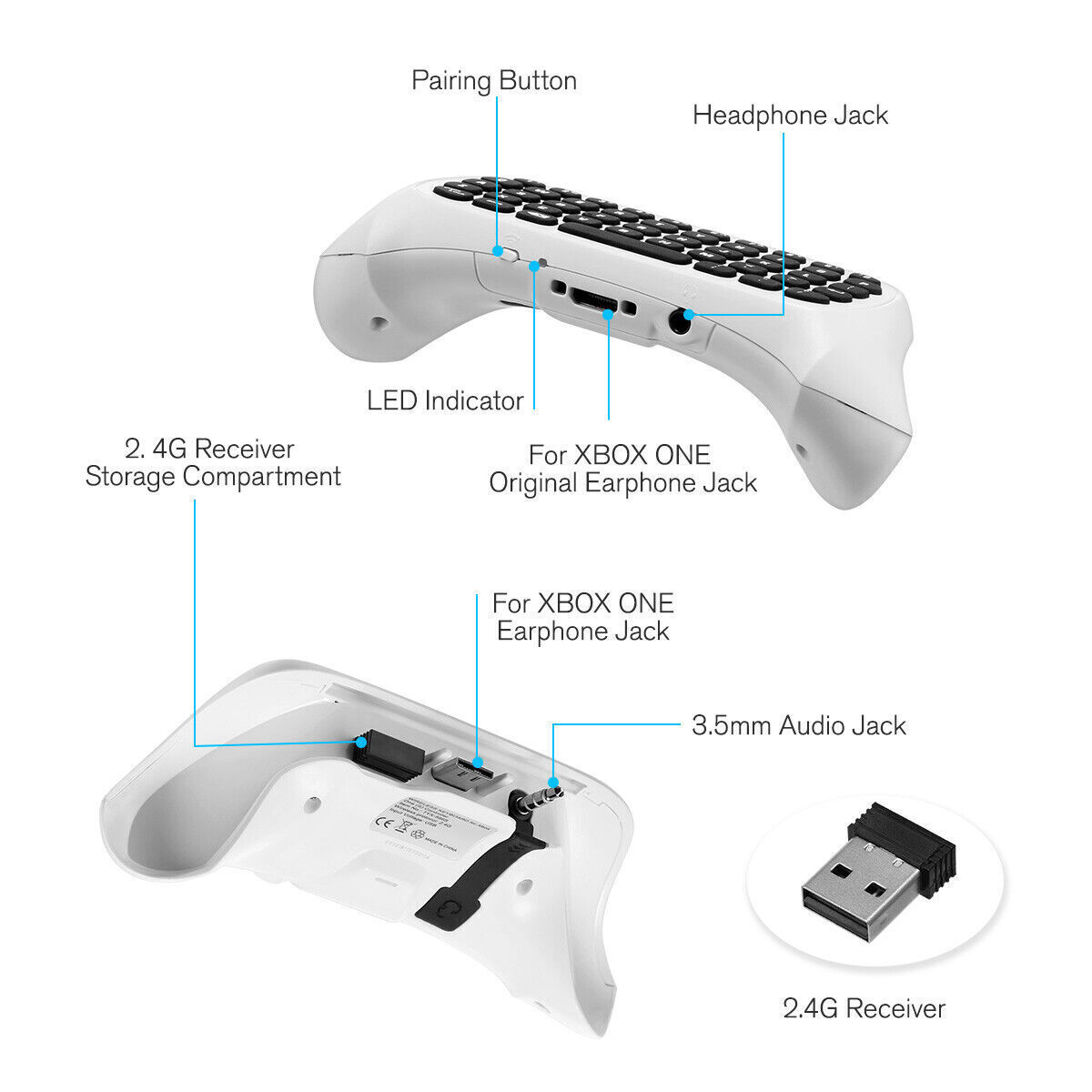Chatpad Mini Keyboard With Headphone Jack Mini Wireless Keyboard