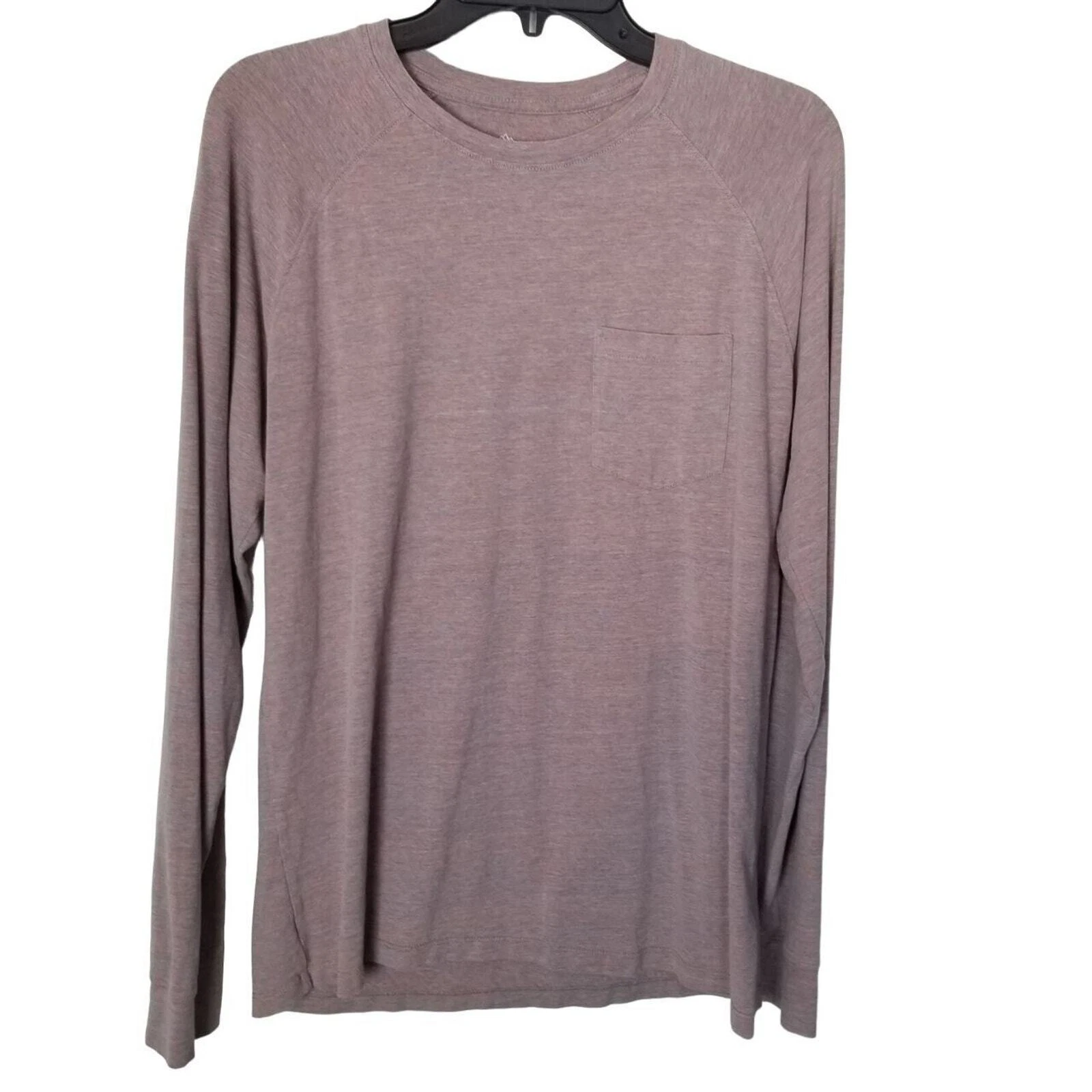 01. Algo Mens M Pink Long Sleeves Moisture Wicking UV SPF 40 Performance T-Shirt
