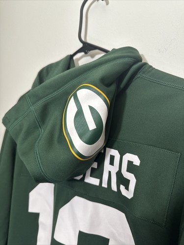 Nike Green Bay Packers Aaron Rodgers 12 Hoodie Sweatshirt Therma Fit Size Medium - Picture 10 of 11