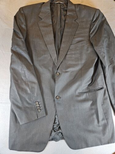 Canali Mens Wool Black Notched 2 Button Blazer Coat Italy US 46L
