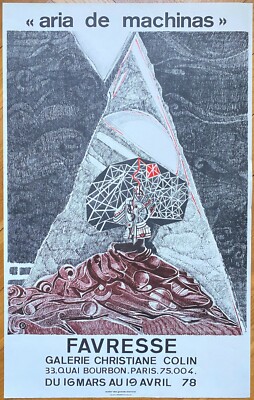 MARC FAVRESSE ORIGINAL ART POSTER PRINT EXHIBITION GALERIE CHRISTIANE COLIN 1978