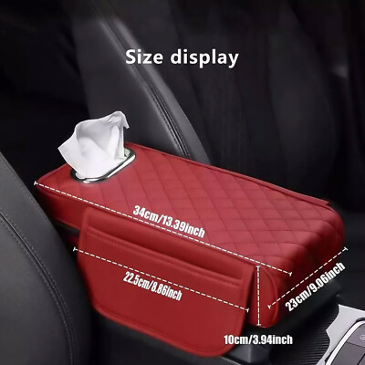 Car Armrest Cushion Cover Center Console Mat Storage Pad Interior Accessories